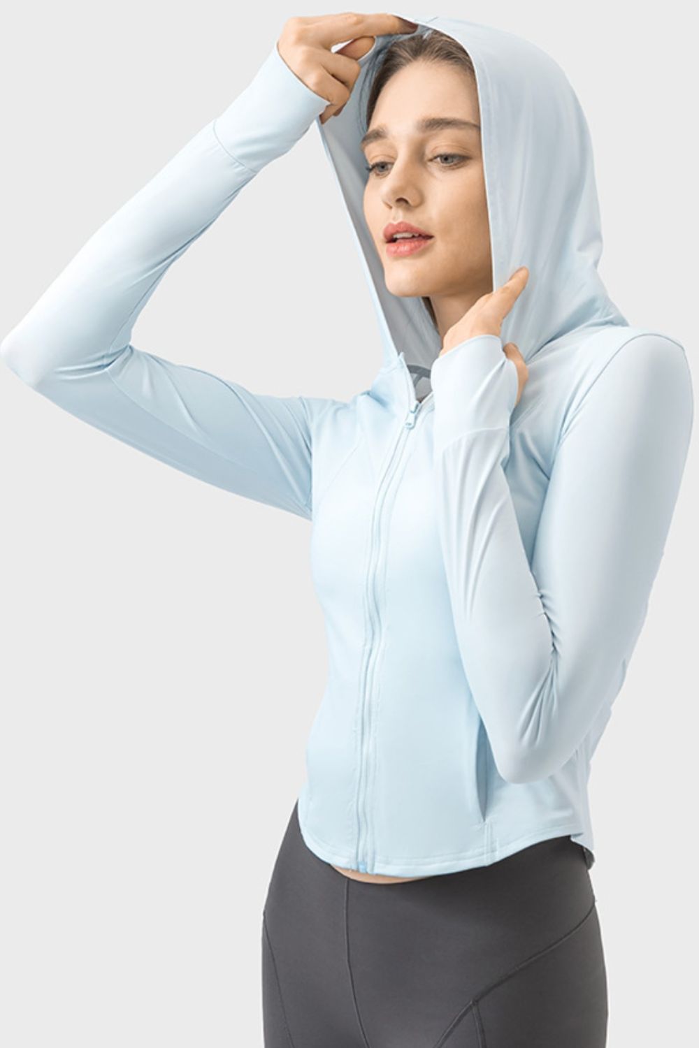 Pocketed Zip Up Long Sleeve