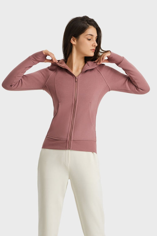 Zip Up Hooded Sports Jacket