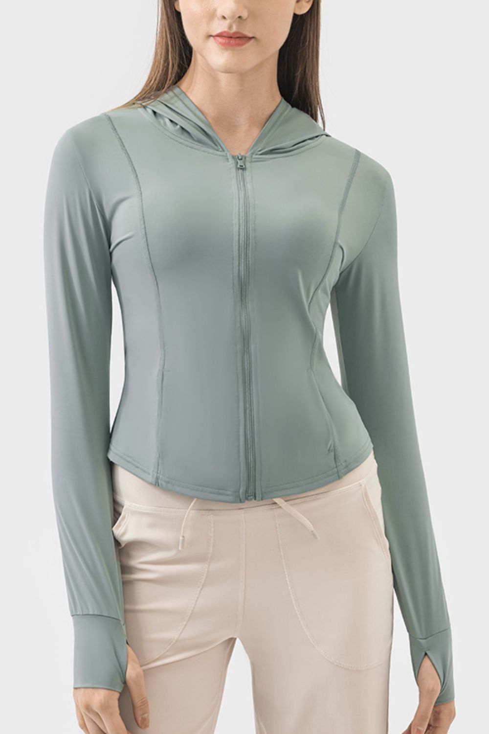 Pocketed Zip Up Long Sleeve